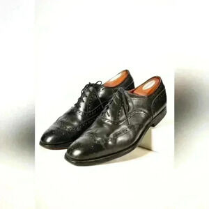Vintage 90s  CHURCH'S Chetwynd Black Leather Brogue Dress Shoes 9.5US England
